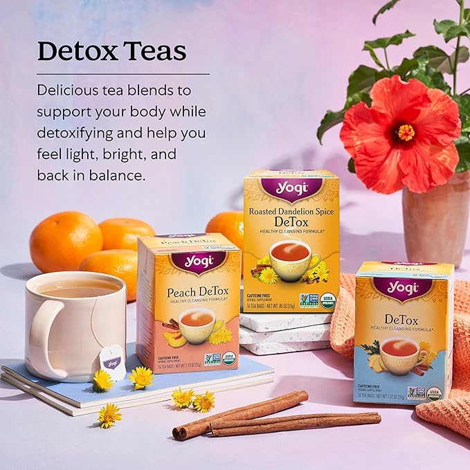 Yogi Herbal DeTox Variety Pack (3 Pack) Healthy Cleansing Formula - Caffeine Free - 48 Organic Tea