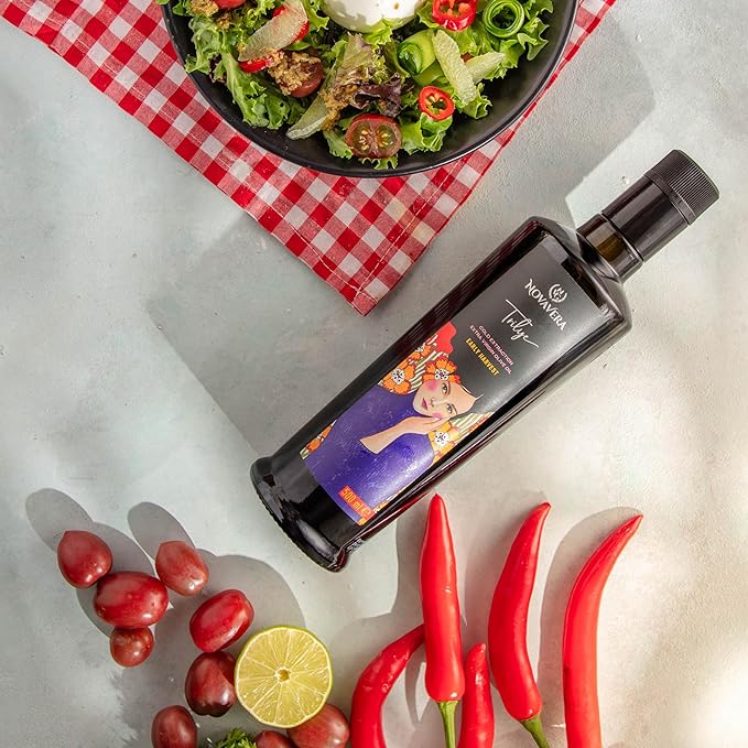 NVG NOVAVERA Trilye Polyphenol Rich Olive Oil, Medium, Pungency and Fruitiness With a Peppery