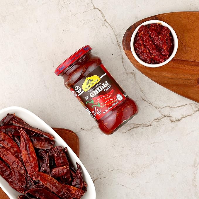 Asian Kitchen Red Chilli Cooking Paste 10.58oz (300g) Glass Jar ~ Vegan | Gluten Free | NON-GMO |