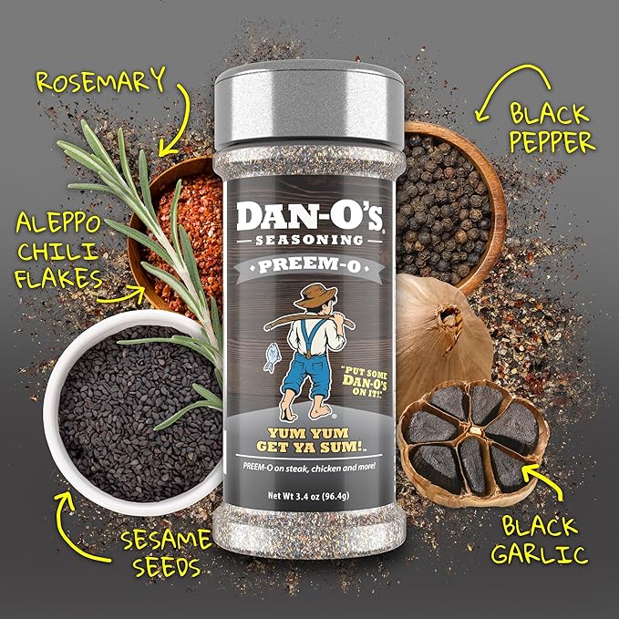 Dan-O's 4 Bottle Seasoning Set, Small Bottles, 4 Pack, Includes Original, Preem-O, SEA-soning and