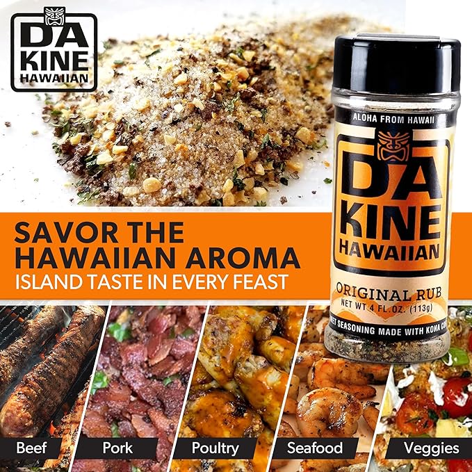 Da Kine Hawaiian Premium BBQ Dry Rub Seasoning - Authentic BBQ Seasoning Blend, Perfect Gourmet Rub