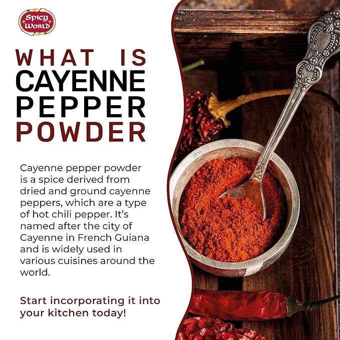 Spicy World Cayenne Pepper Powder Ground Chili Pepper 10 Pound Bulk Bag - 40K SHU, Hot Chilli Powder