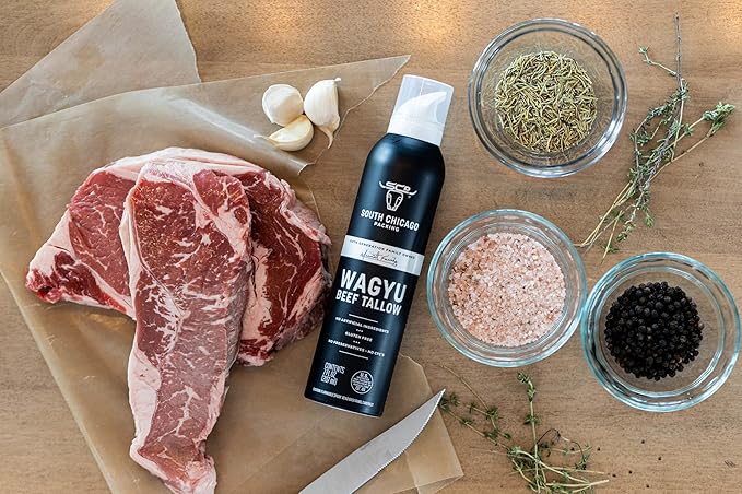 South Chicago Packing Wagyu Beef Tallow Spray, Umami-Rich, Flavorful, Perfect for Sauteing