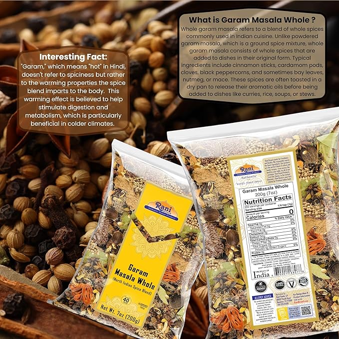 Rani Garam Masala Indian 11 Whole Spices Blend 7oz (200g) ~ All Natural, Salt-Free | Vegan | No
