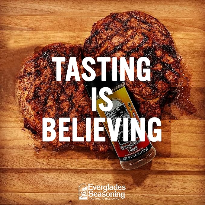 Everglades Heat Seasoning Spicy Blend for Chicken Wings, Chili, Fish & Fries, Add Zest with Red