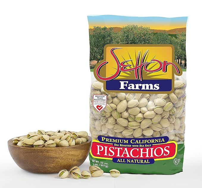 Setton Farms Roasted and Salted Premium California Pistachios 2lb Bag Certified NonGMO Gluten Free