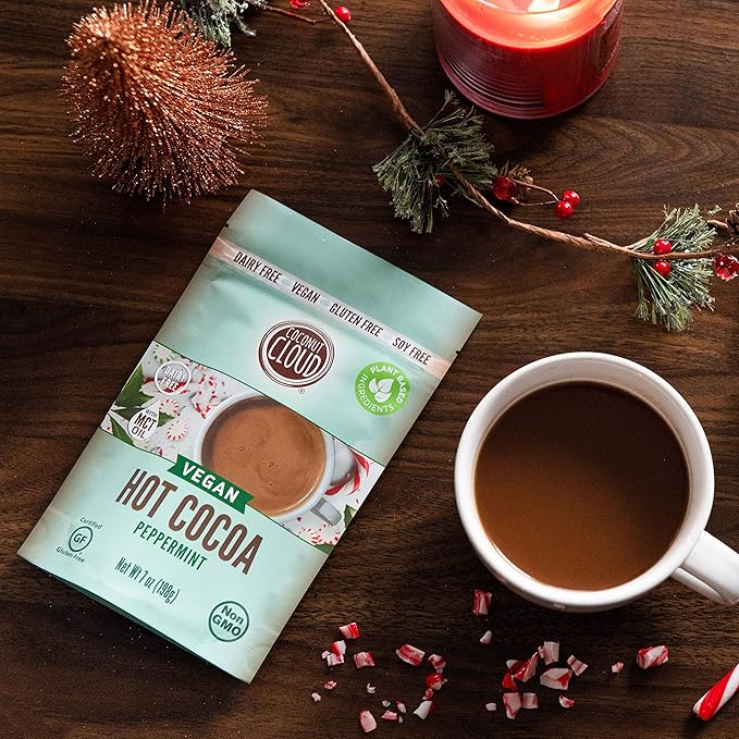 Coconut Cloud: Dairy-Free Instant Peppermint Hot Cocoa Mix | Vegan, Natural, Delicious, Creamy