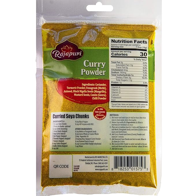 Rajapuri Mixed Spices | Mild Curry 85g / 3 Ounce | Perfect For Meats, Poultry And Fish. Vegan