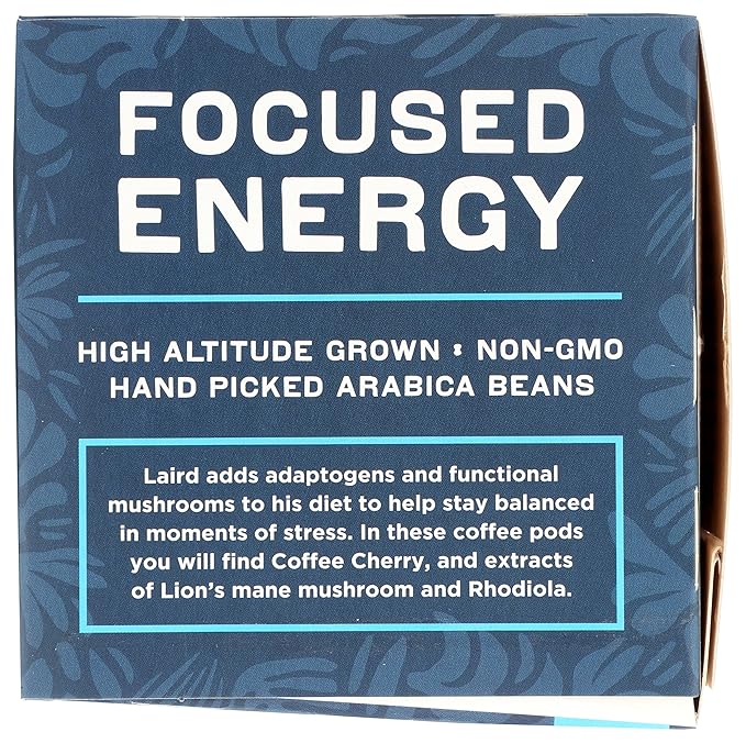 Laird Superfood K-Cups with Functional Mushrooms - Focused Energy, 10ct - Plant-Based Blend of