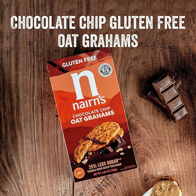Nairn's Gluten-Free Chocolate Chip Oat Grahams - Healthy, Tasty and Safe for Celiacs. Perfect