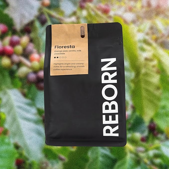 Reborn Coffee Specialty Whole Bean Coffee, Medium Roast, 12 Ounce, Reborn Signature Floresta