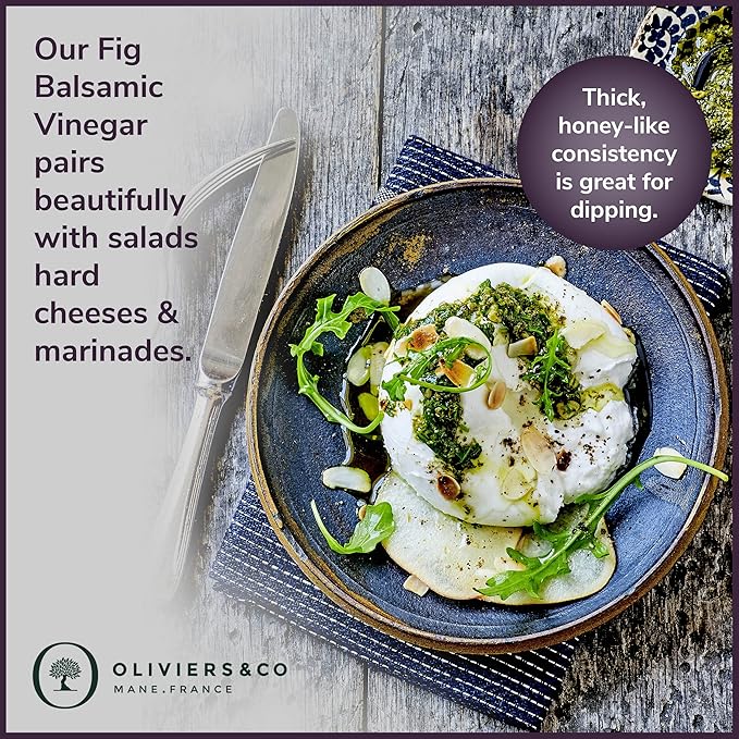 Fig Balsamic Vinegar of Modena by Oliviers&Co | Balsamic Vinegar Fig Glaze for Salad, Cheese