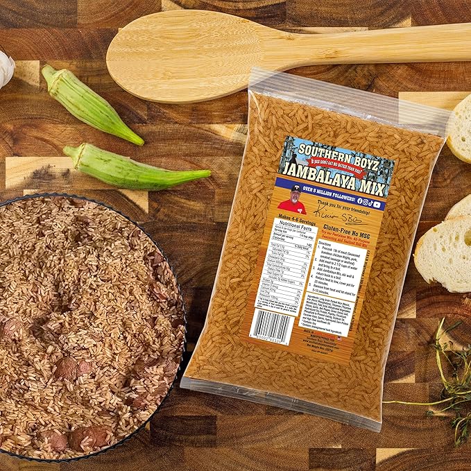 Southern Boyz Seasonings Jambalaya Mix With Rice, 8 Ounce Bag (No MSG, Gluten-Free Blend - Makes