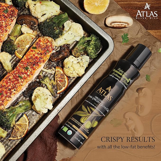 Cooking Oil by Atlas, Extra Virgin Olive Oil Spray, Dual Function Spray and Stream, 5.4 fl oz, 6