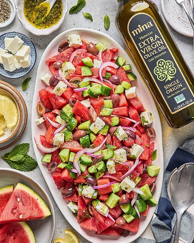 Mina Olive Oil Extra Virgin 16.9 Fl Oz, New Harvest, Polyphenol Rich Olive Oil for Cooking