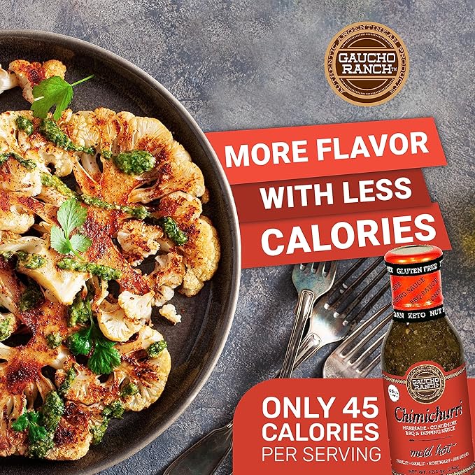 Gaucho Ranch Gourmet Chimichurri Steak Sauce Mild Hot | Authentic Argentinian Marinade & Meat Sauce