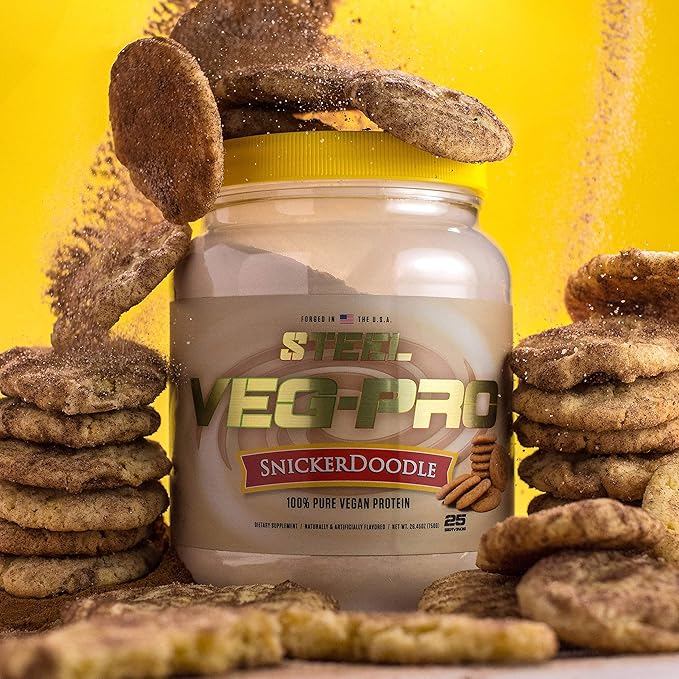 Steel Supplements Veg-PRO | Vegan Protein Powder, Snickerdoodle | 25 Servings (1.65lbs) | Protein