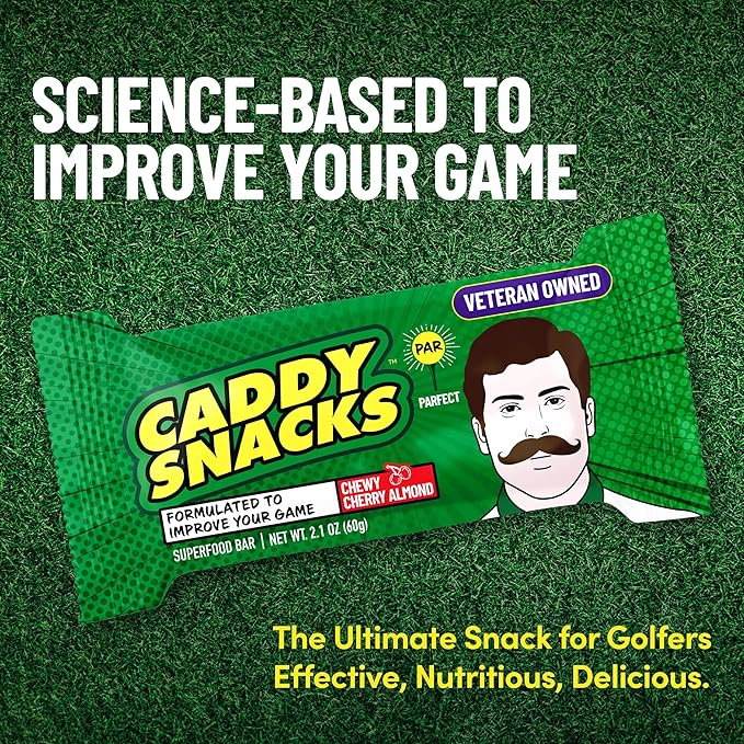 Caddy Snacks Chewy Cherry Almond ??Healthy Snack Bars | Low Sugar | Vegan | Gluten Free | On-the-Go