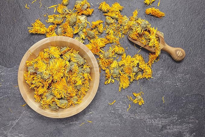 Calendula Tea 1LB (16Oz) 100% CERTIFIED Organic Whole Flower Calendula Herbal Tea (Calendula