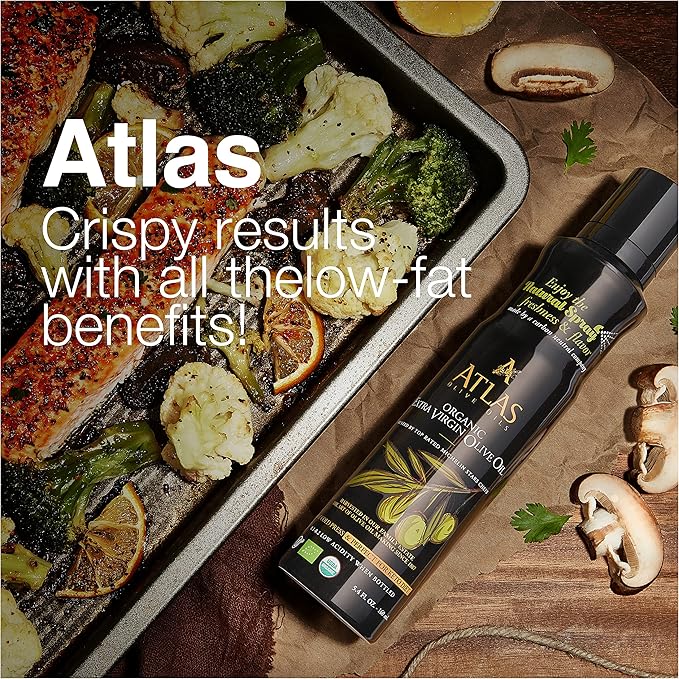 Cooking Oil by Atlas, Extra Virgin Olive Oil Spray, Dual Function Spray and Stream, 5.4 fl oz, 3