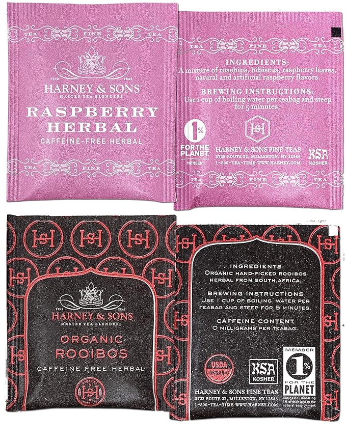 Harney & Sons Assorted Tea Bag Sampler 40 Count – Harney Decaf Tea Bags Variety Packs, Herbal Tea