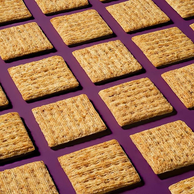 Triscuit Balsamic Vinegar & Basil Whole Grain Wheat Crackers, Lunch Snacks, Bulk Snack Crackers, 6