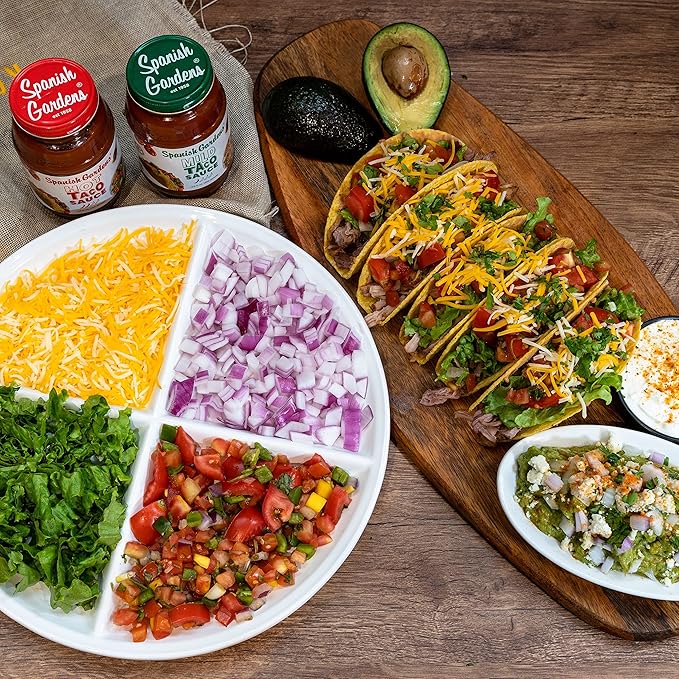 Spanish Gardens Taco Sauce (6 Pack) ??Hot Taco Sauce for Authentic Mexican Food ??Original Family