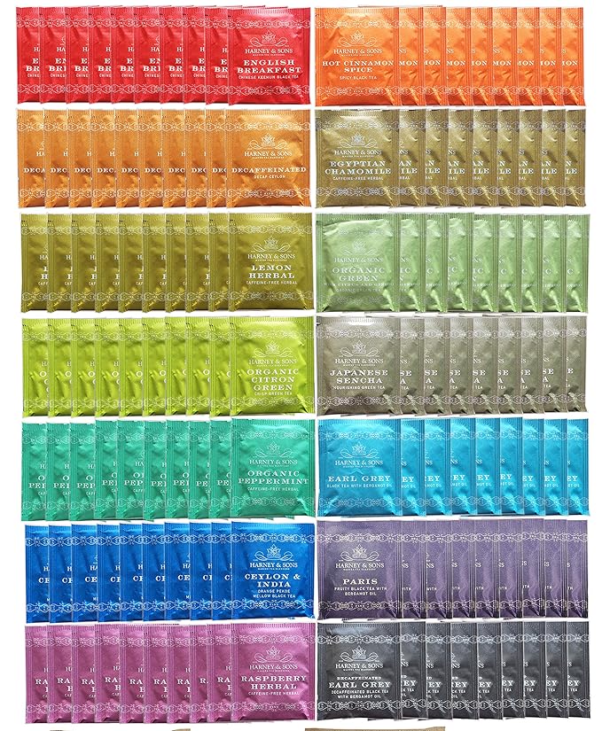 Harney & Sons Assorted Tea Bag Sampler 140 Count Great for Breakrooms, Offices, Food Service Tea