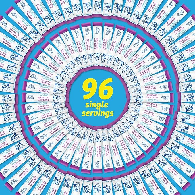Wyler's Light Singles To Go Powder Packets, Water Drink Mix, Raspberry Lemonade, 96 Single Servings