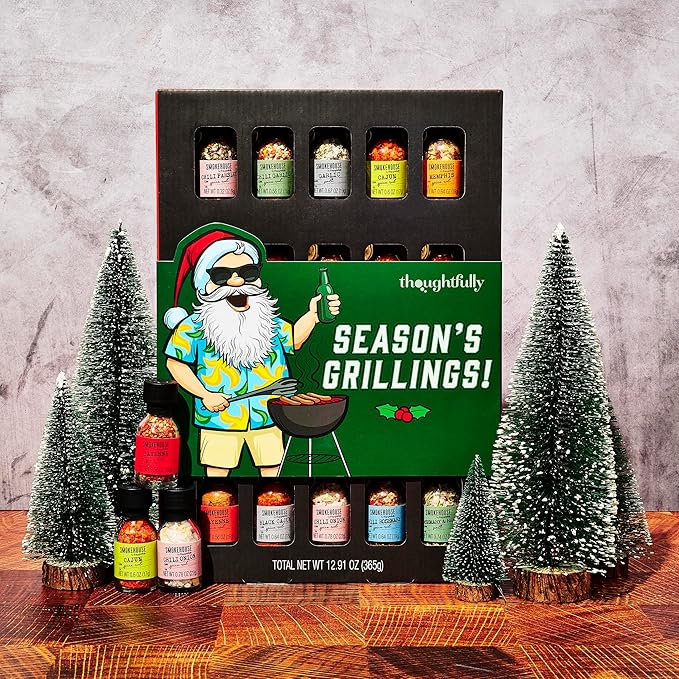 Smokehouse by Thoughtfully Holiday Ultimate Grilling Spice Seasoning Gift Set,Flavors Include Chili