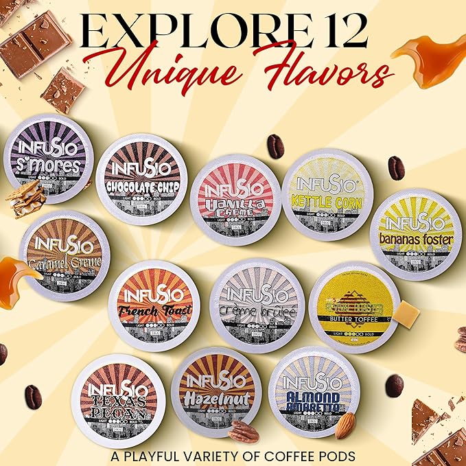 InfuSio Vanilla Cr챔me Medium Roast, 96 Count Pods for Keurig K-Cup Brewers, Compatible with 2.0