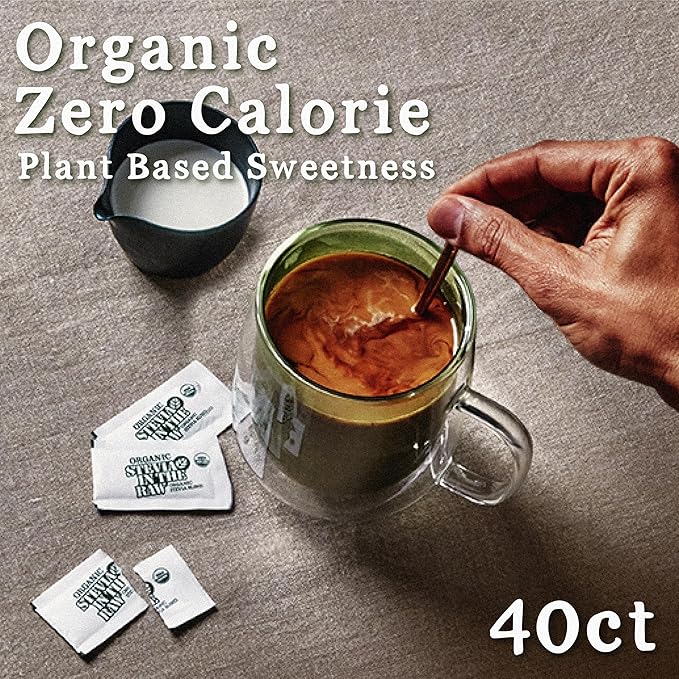 Stevia In The Raw Organic Stevia Sweetener Packets, 40 Ct, Zero Calorie Stevia Sugar Substitute