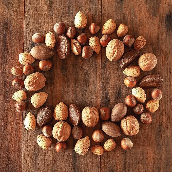 Oh! Nuts Mixed Nuts in Shell - Raw - 100% Natural - 4 lb - Jumbo-Sized Premium Shelled Nuts
