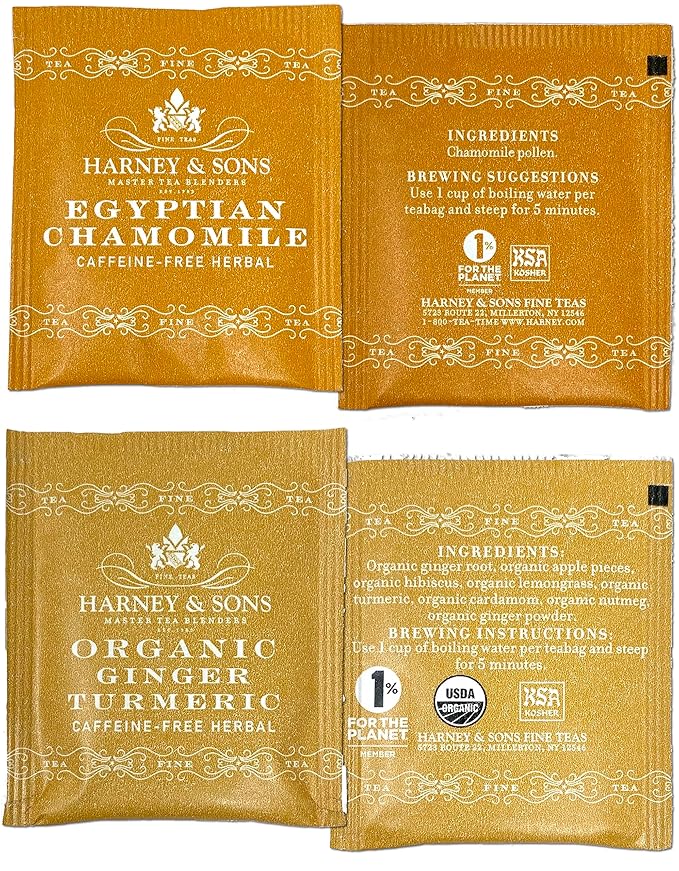 Harney & Sons Assorted Tea Bag Sampler 40 Count – Harney Decaf Tea Bags Variety Packs, Herbal Tea