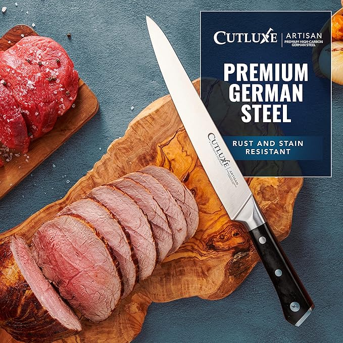 Cutluxe Turkey Carving Knife Set Carving Fork & Knife for Meat, BBQ, Brisket Razor Sharp Premium